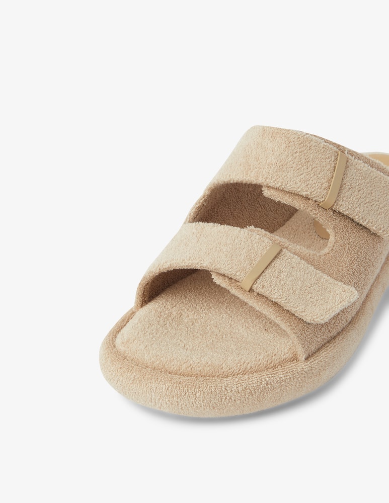 rinascente Ilio Smeraldo Terrycloth chunky sandals by The Frankie - white
