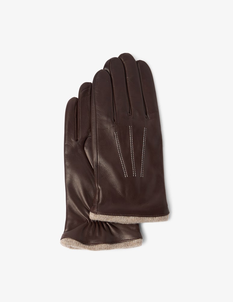 rinascente Rinascente Collection Leather gloves with contrast stitching