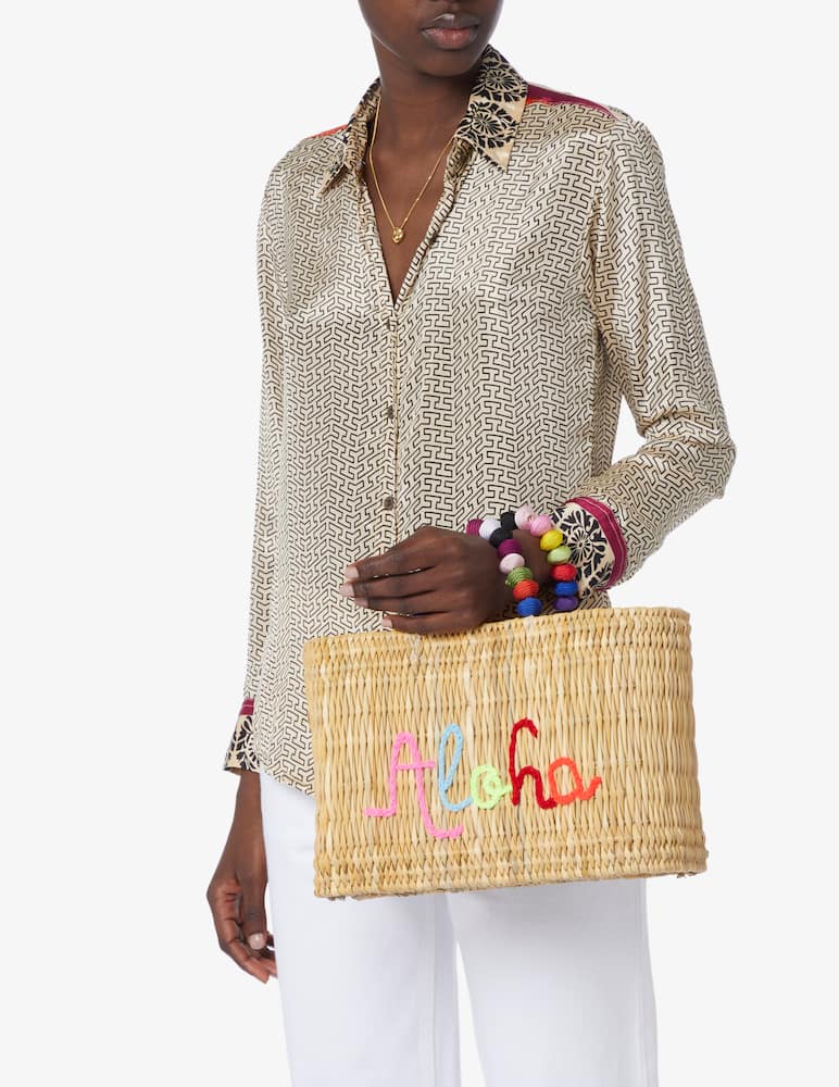 rinascente Doppio Italy Borsa da spiaggia piccola con perline