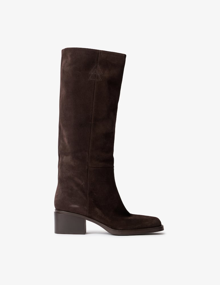 Elena Iachi Suede square-toe boots - picture 1 Elena Iachi Suede square-toe boots - picture 1