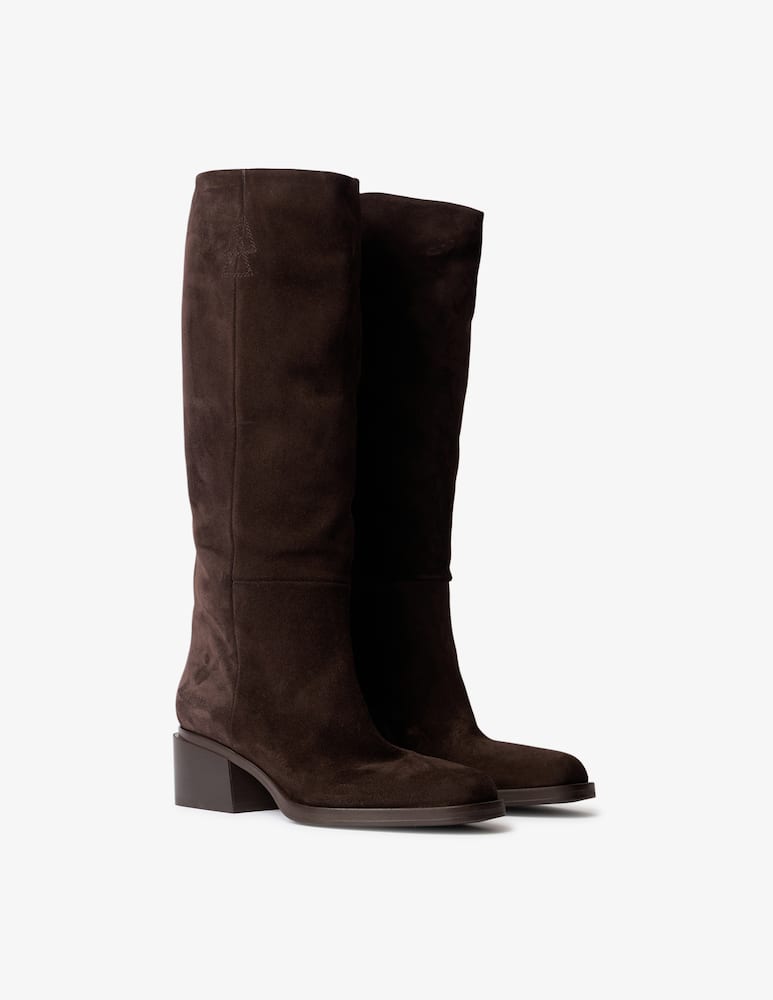 Elena Iachi Suede square-toe boots - picture 2 Elena Iachi Suede square-toe boots - picture 2