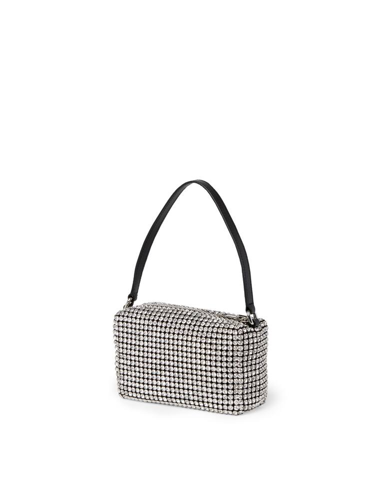rinascente Alexander Wang Pochette in rete con strass Heiress - bianco