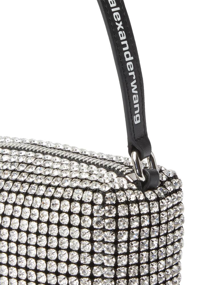 rinascente Alexander Wang Pochette in rete con strass Heiress - bianco