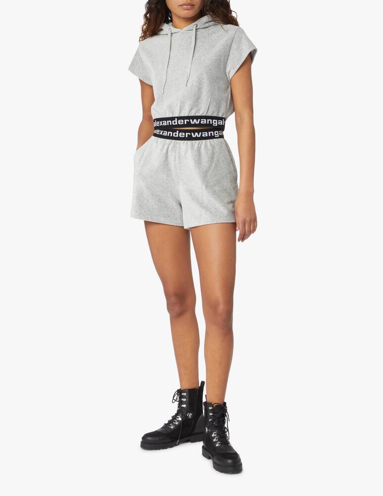 rinascente Alexander Wang Felpa a manica corta in velluto a coste elasticizzato - nero