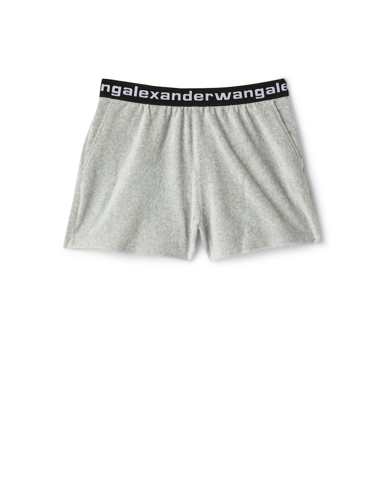 rinascente Alexander Wang Shorts con logo in velluto a coste elasticizzato - grigio