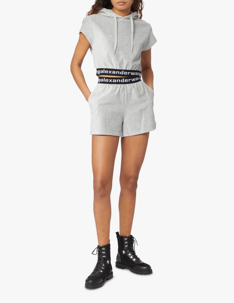 rinascente Alexander Wang Shorts con logo in velluto a coste elasticizzato - grigio