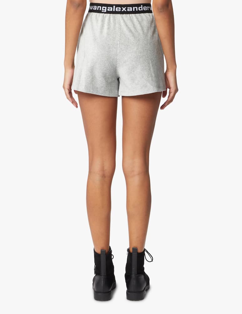 rinascente Alexander Wang Shorts con logo in velluto a coste elasticizzato - grigio