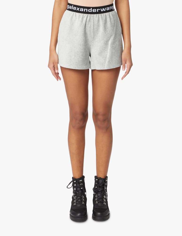 rinascente Alexander Wang Shorts con logo in velluto a coste elasticizzato - grigio