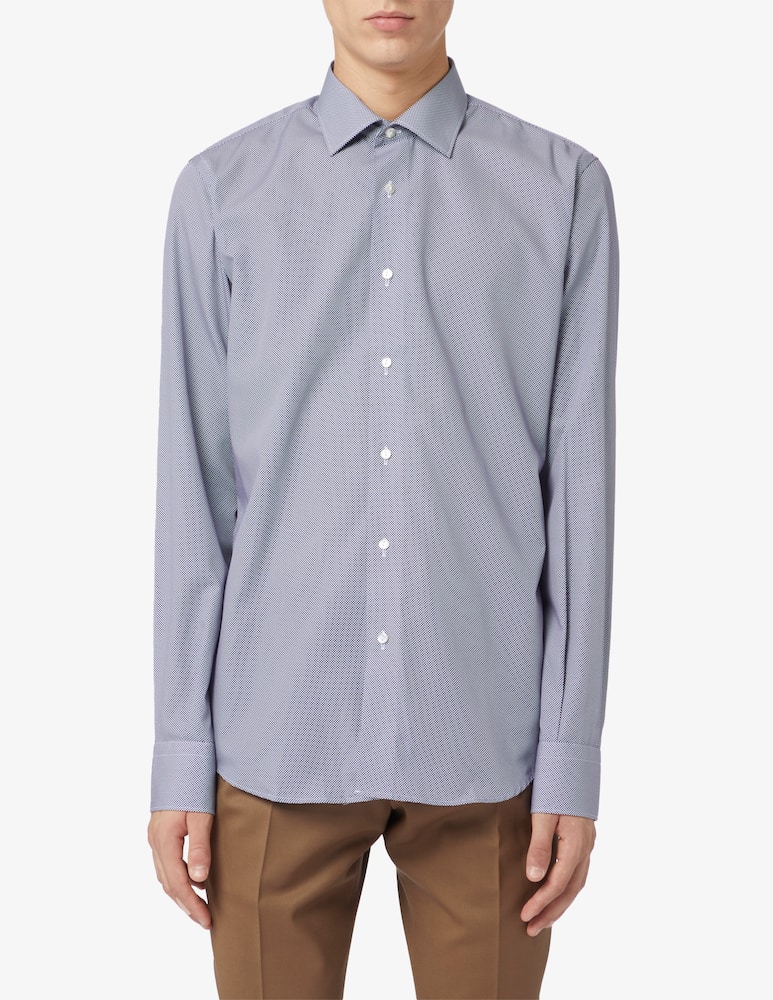 rinascente Sartoria Italiana Modern micro print no iron shirt