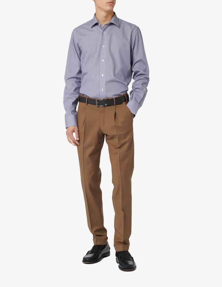 rinascente Sartoria Italiana Modern micro print no iron shirt