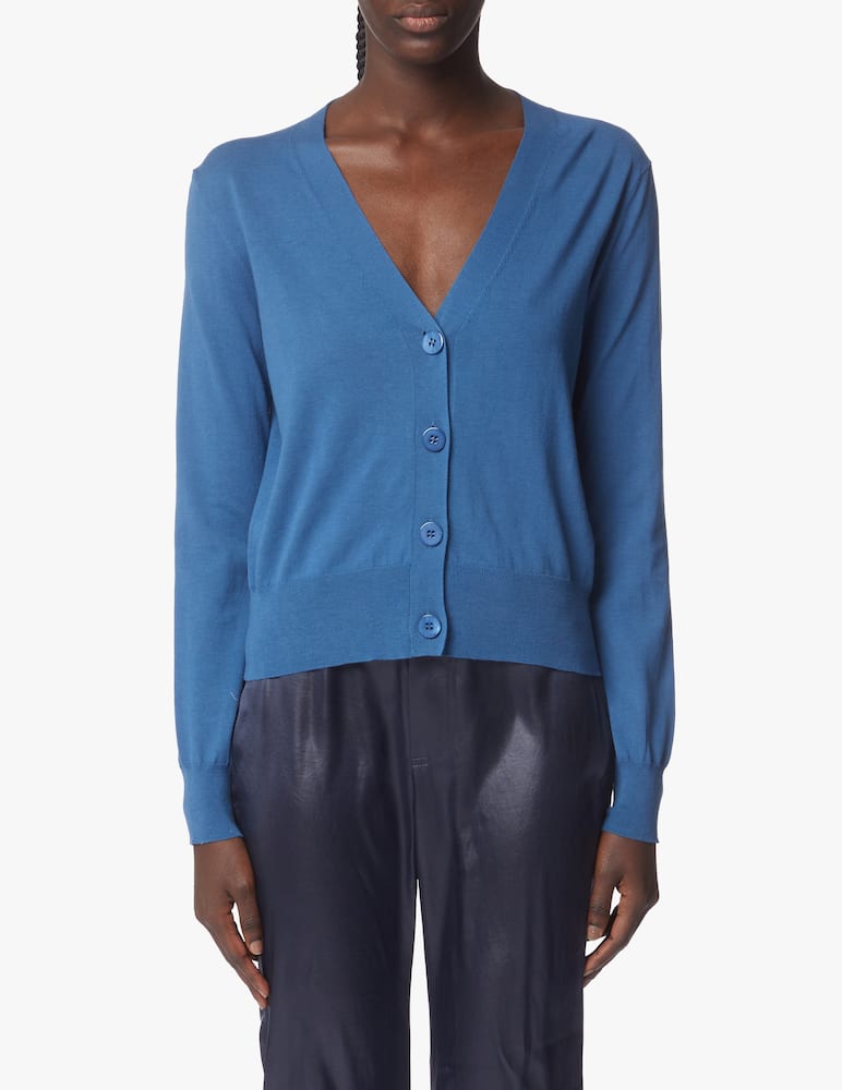 Rinascente Collection Cardigan corto 4 bottoni - blu - immagine 1
