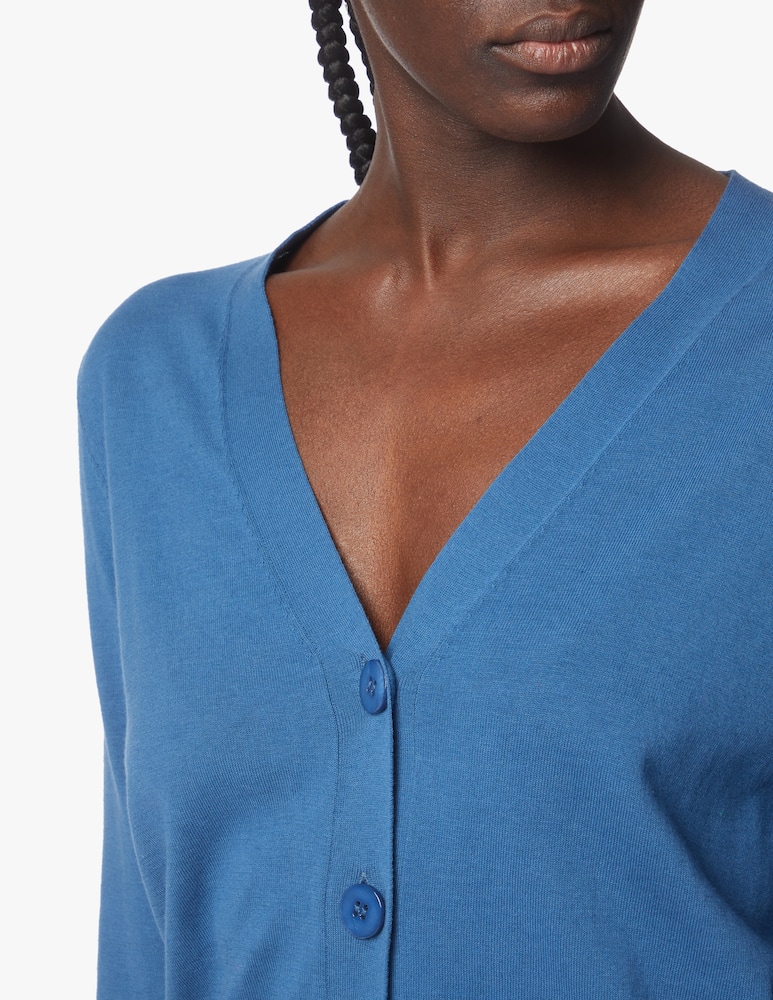 Rinascente Collection Cardigan corto 4 bottoni - blu - immagine 4