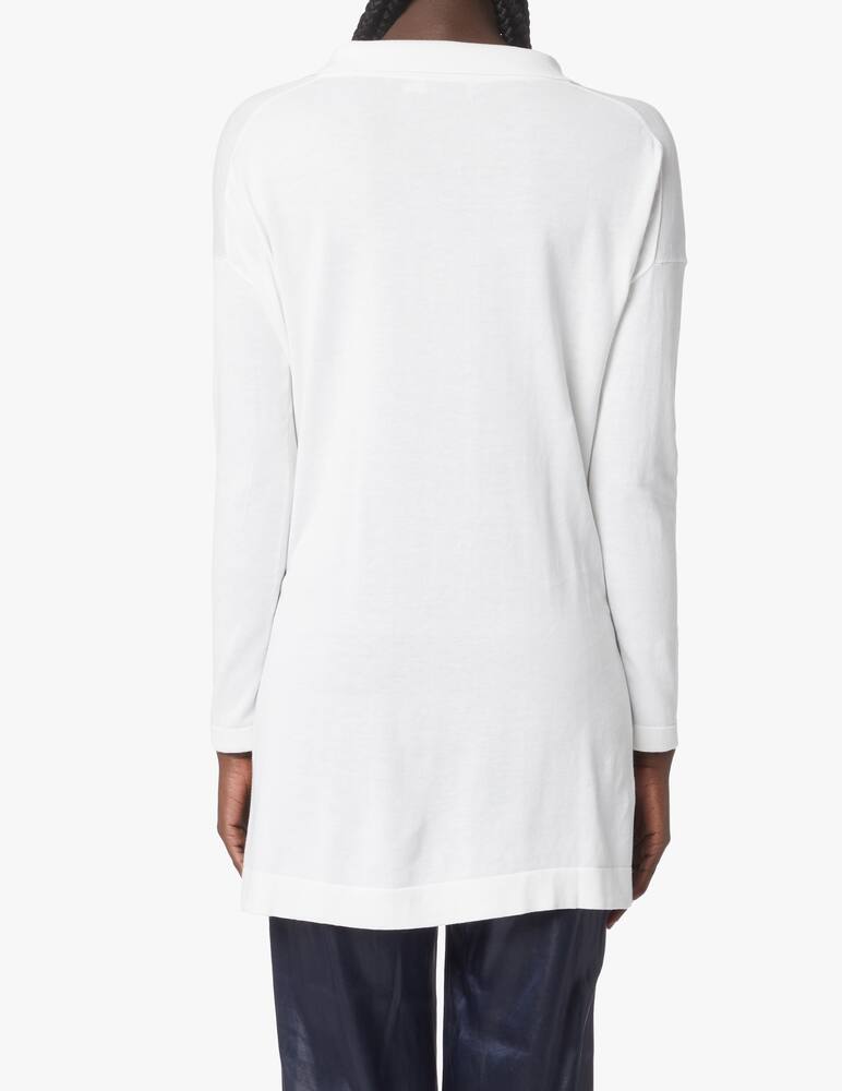 rinascente Rinascente Collection Polo a manica lunga con spacchi - bianco