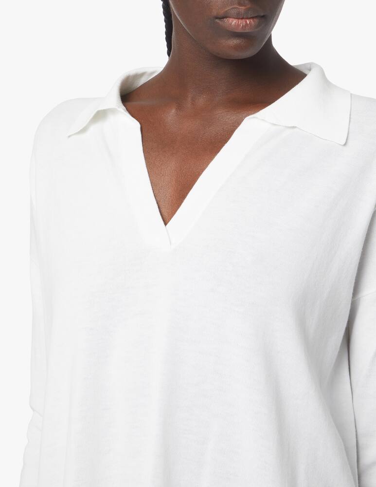 rinascente Rinascente Collection Polo a manica lunga con spacchi - bianco