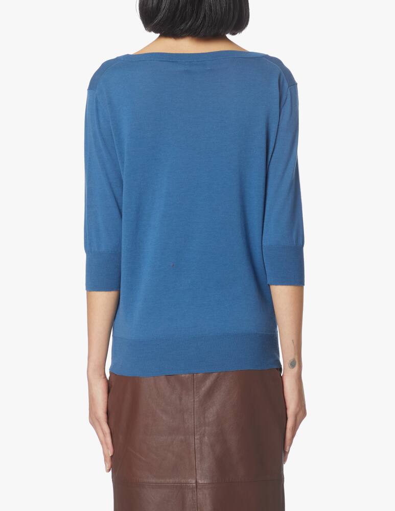 rinascente Rinascente Collection Boat neck ribbed t-shirt - blue