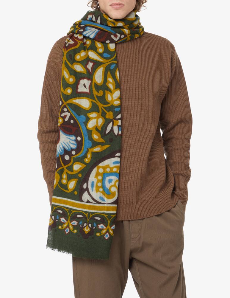 rinascente Altea 100x180 wool cashmere scarf - Green