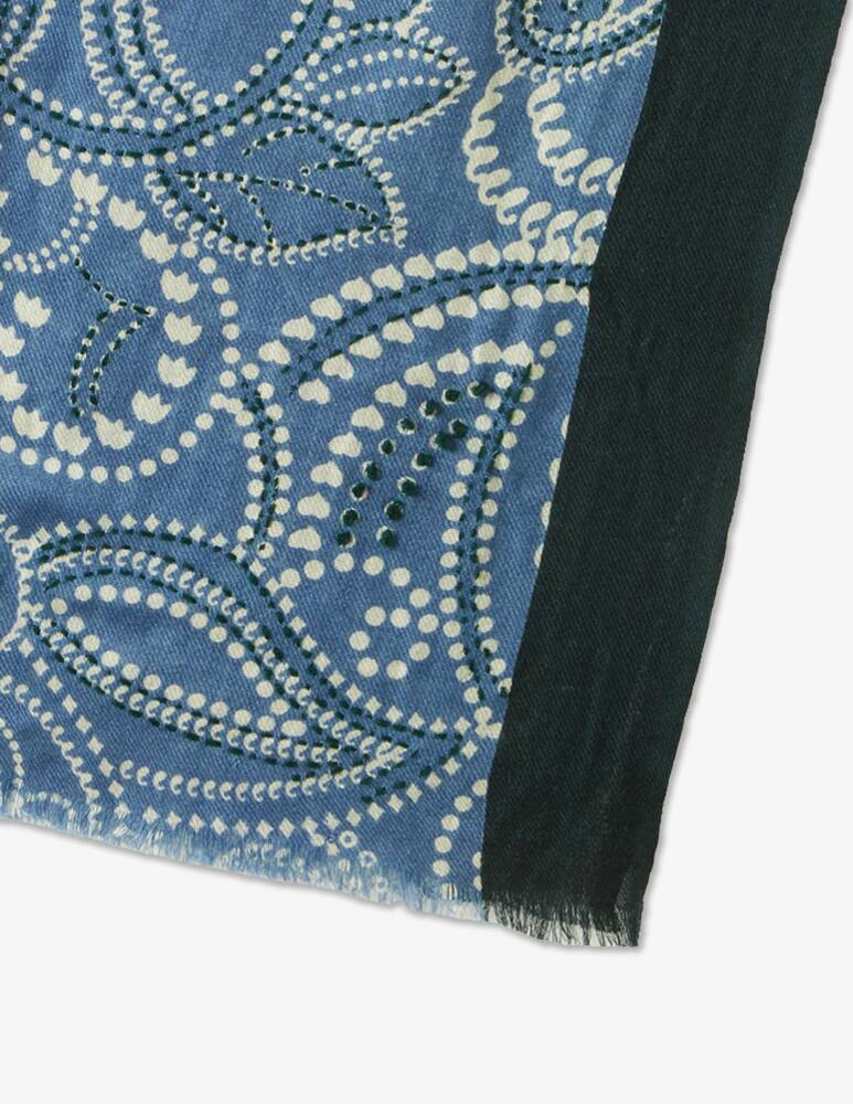 rinascente Altea Sciarpa 70x180 in lana paisley ricamo - Blu