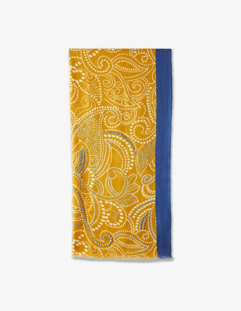 rinascente Altea 70x180 wool paisley embrodery scarf - Blue