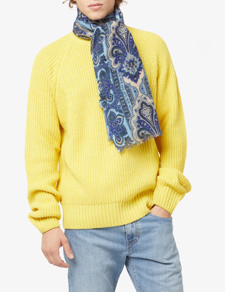 rinascente Altea Sciarpa 70x180 in lana paisley - Blu