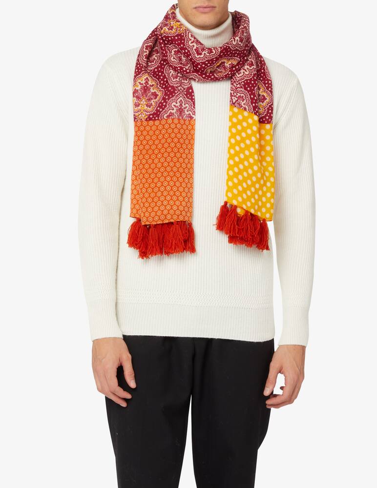 rinascente Altea Sciarpa 70x180 in lana ricamo - Rosso