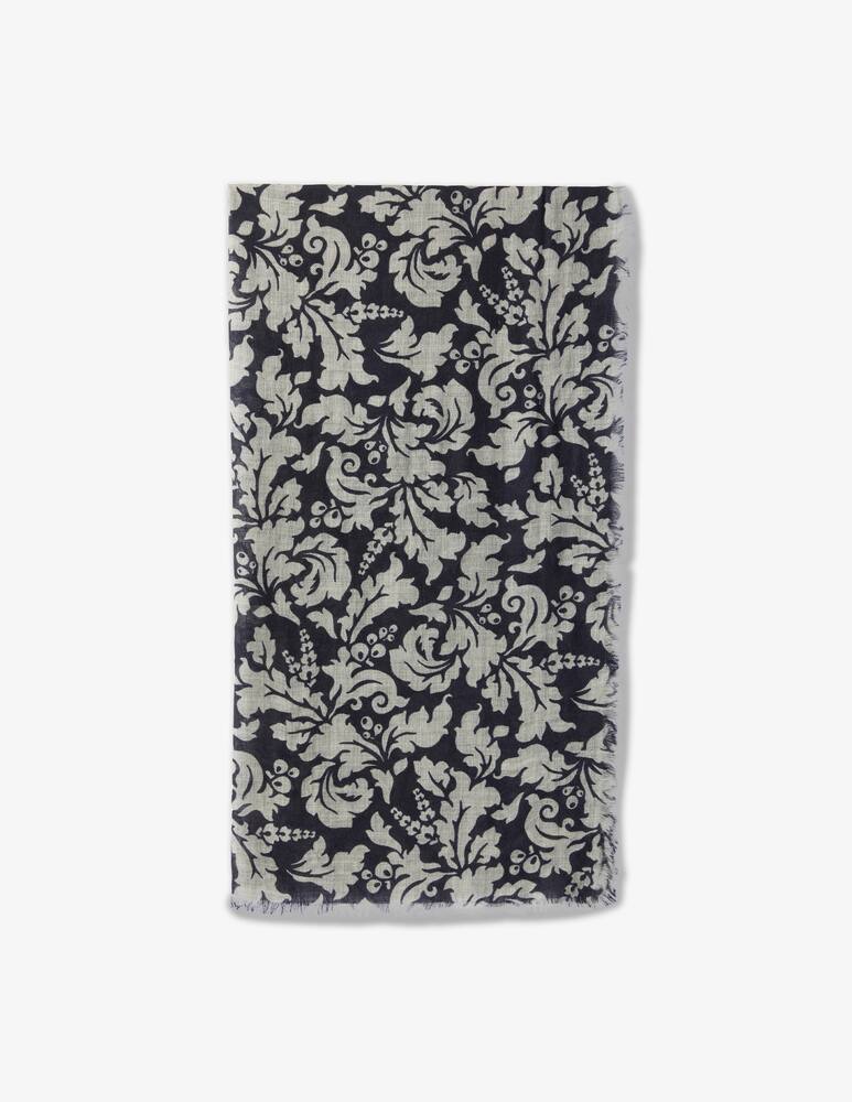 rinascente Altea 70x190 flower print wool scarf - Black