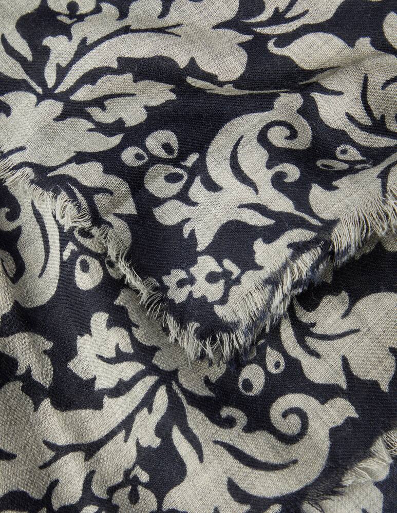 rinascente Altea 70x190 flower print wool scarf - Black