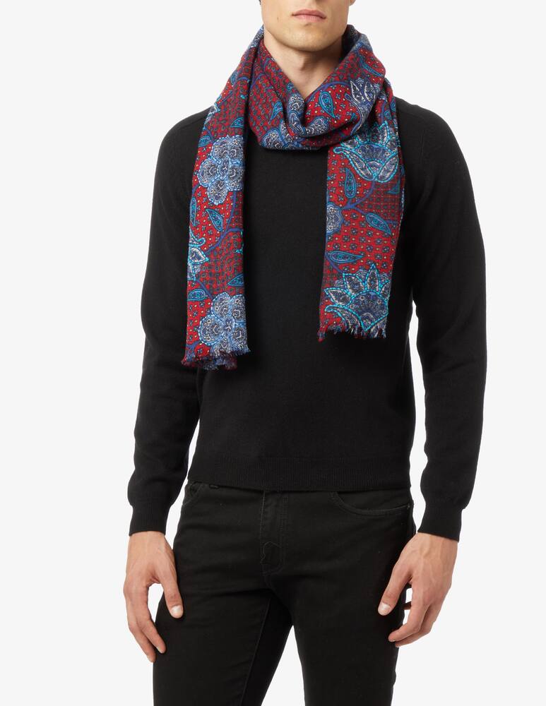 rinascente Altea Sciarpa 100x200 lana paisley ricamo - Blu