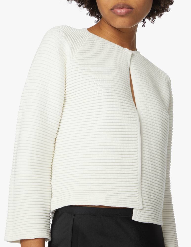 rinascente Rinascente Collection Cardigan in cotone con manica a 3/4 - bianco