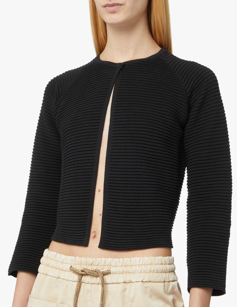 rinascente Rinascente Collection Cotton cardigan with 3/4 sleeves - black