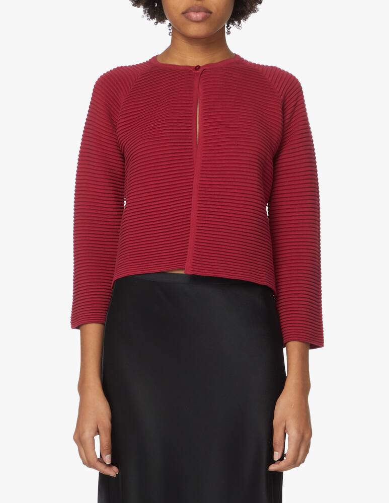Rinascente Collection Cardigan in cotone con manica a 3/4 - rosso - immagine 1 Rinascente Collection Cardigan in cotone con manica a 3/4 - rosso - immagine 1