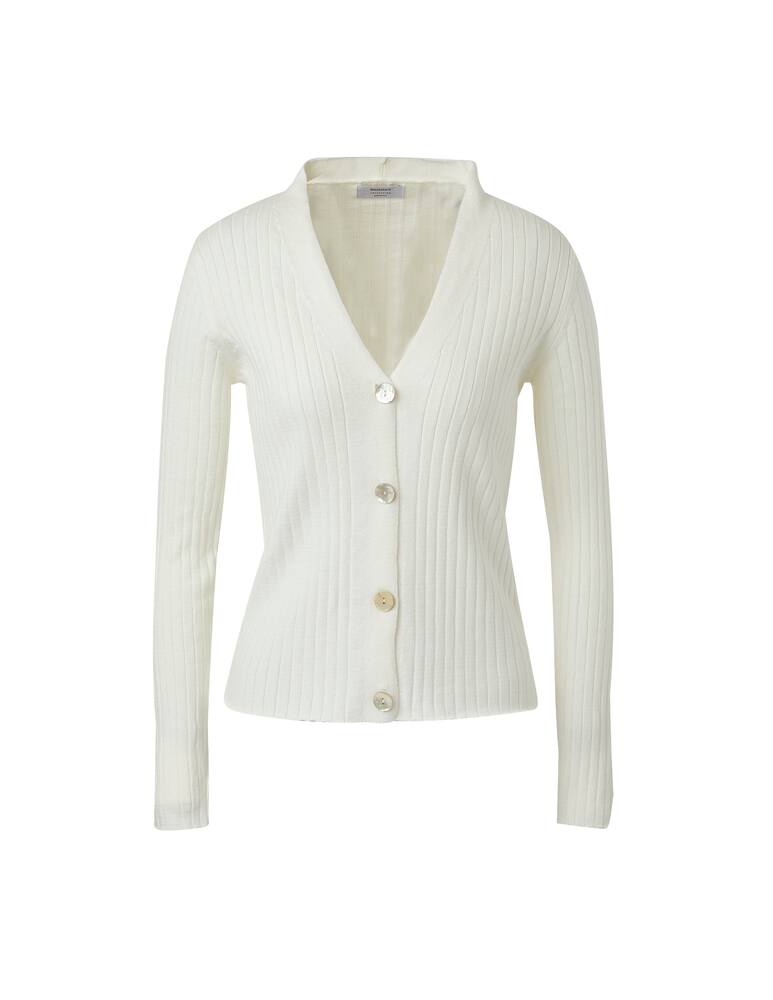 rinascente Rinascente Collection Ribbed cardigan with bottons - white