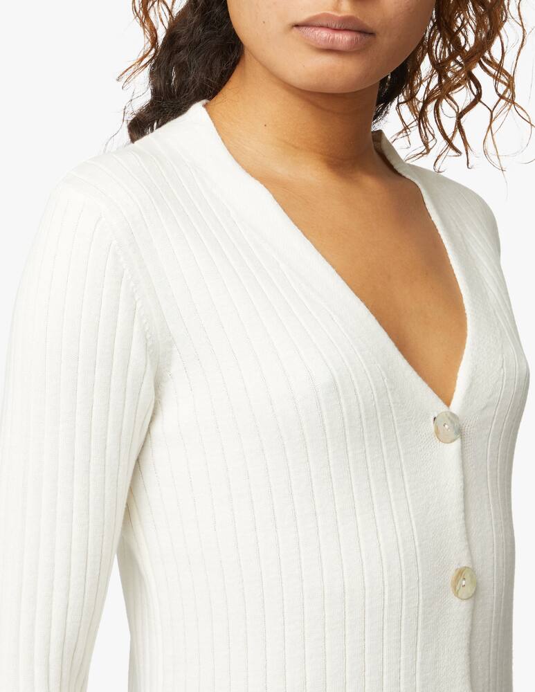 rinascente Rinascente Collection Ribbed cardigan with bottons - white
