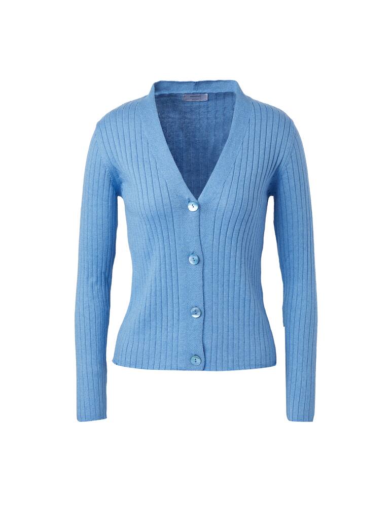 rinascente Rinascente Collection Cardigan a costina con bottoni - azzurro