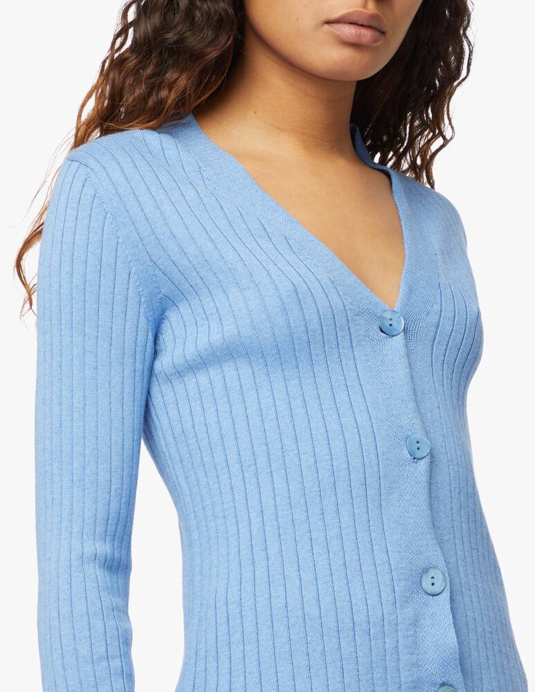 rinascente Rinascente Collection Cardigan a costina con bottoni - azzurro