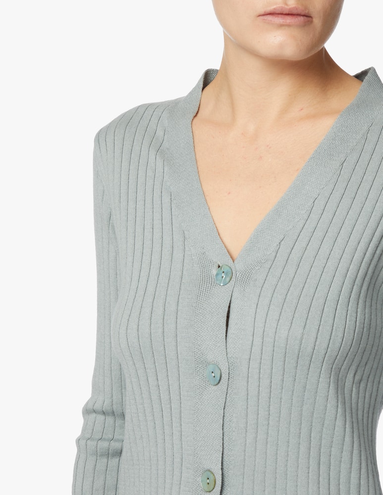 rinascente Rinascente Collection Ribbed cardigan with bottons - grey