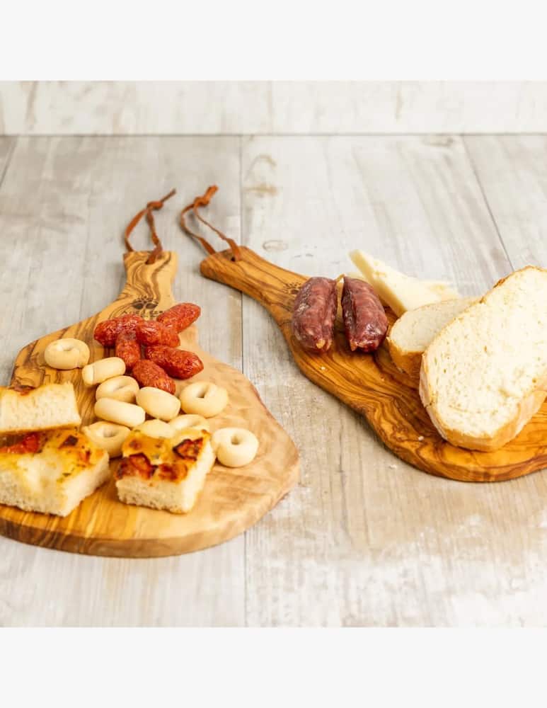rinascente Arte Legno Planchette Chopping Board With Large Olive Wood Handle - Brown