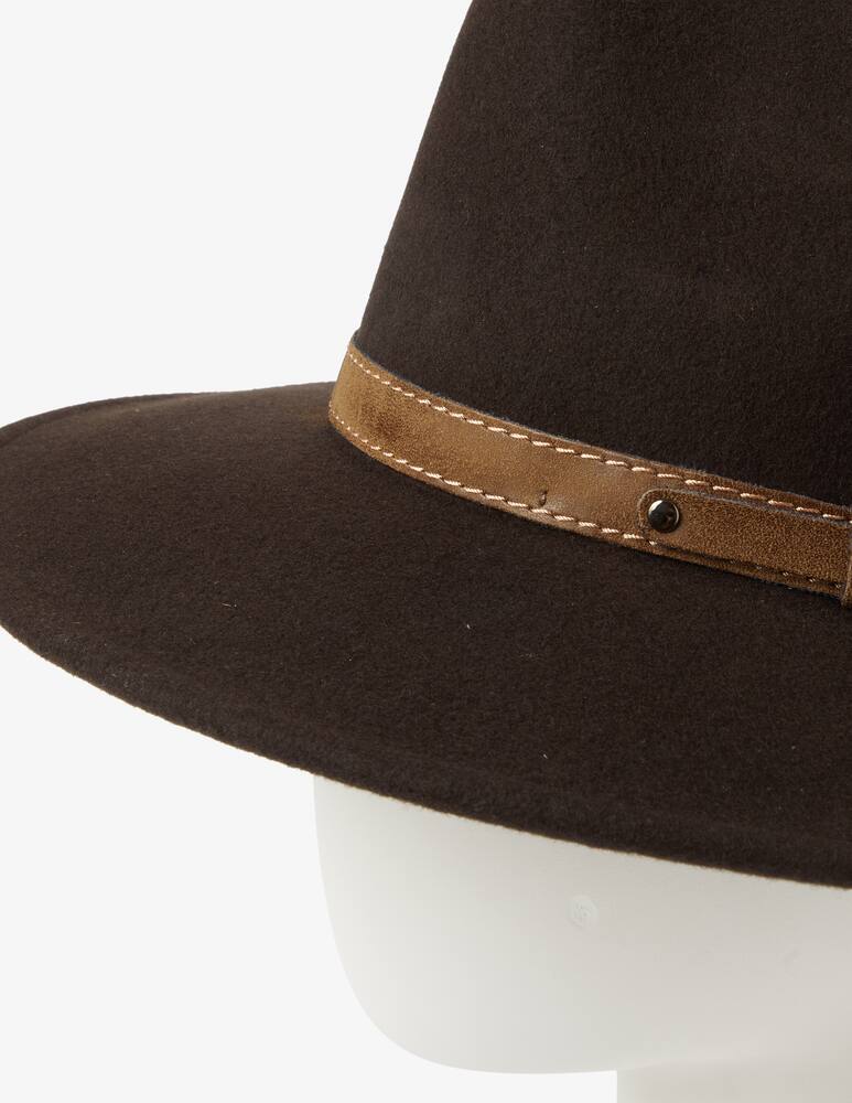 rinascente Rinascente Collection Cappello feltro con cinturino in pelle - Marrone