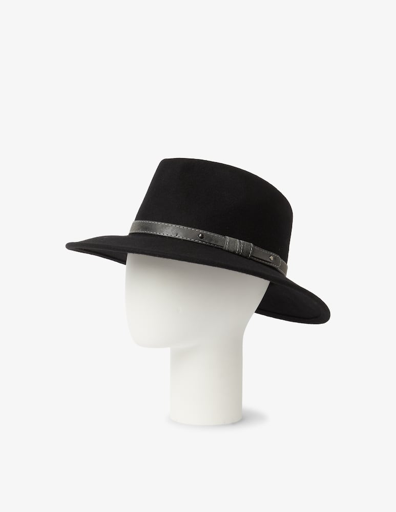 rinascente Rinascente Collection Cappello feltro con cinturino in pelle - Nero