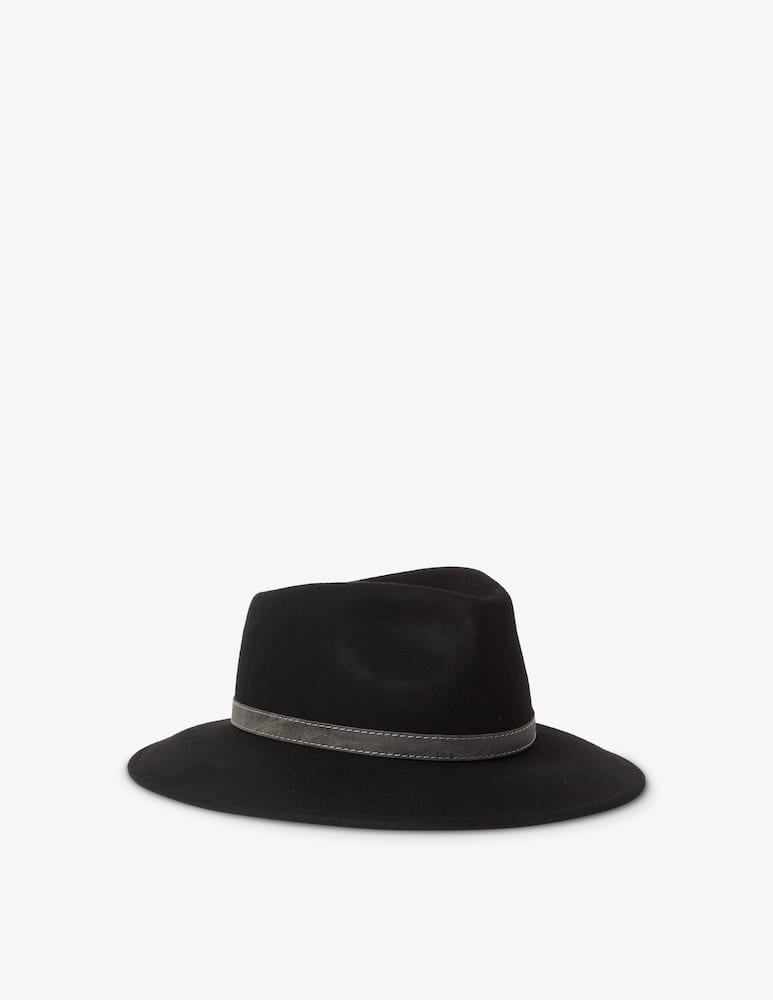 rinascente Rinascente Collection Cappello feltro con cinturino in pelle - Nero