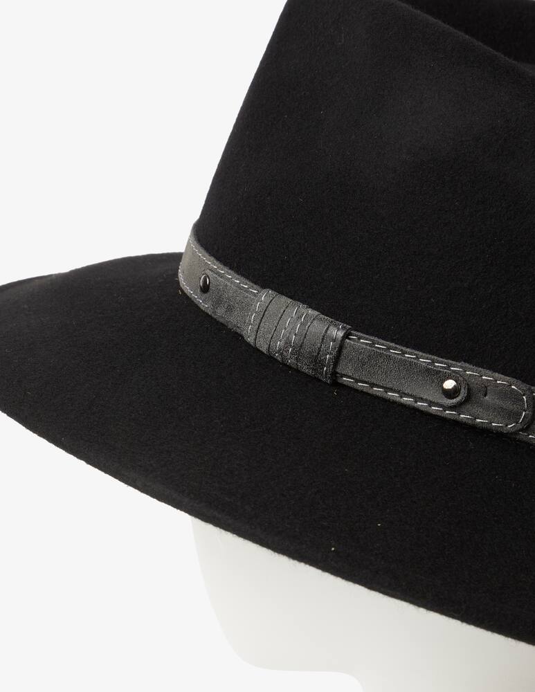 rinascente Rinascente Collection Cappello feltro con cinturino in pelle - Nero