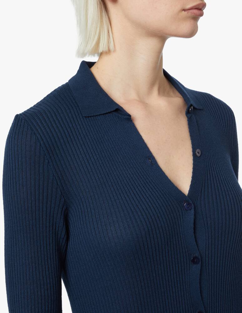 rinascente Rinascente Collection Cardigan lungo a costine - blu