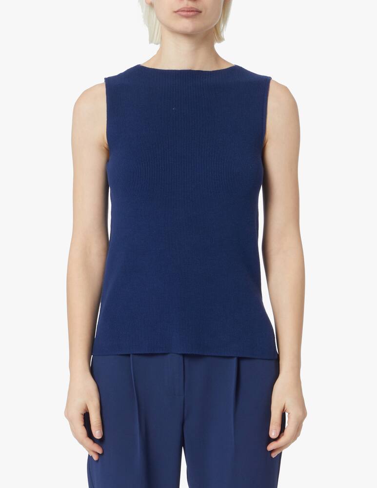 rinascente Rinascente Collection Top senza maniche con spacchi - blu