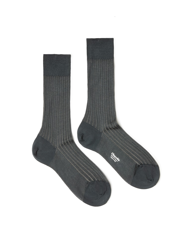 Church's Vanisè 2 colors - rib mid calf socks - Filo Scozia - grey - picture 1 Church's Vanisè 2 colors - rib mid calf socks - Filo Scozia - grey - picture 1
