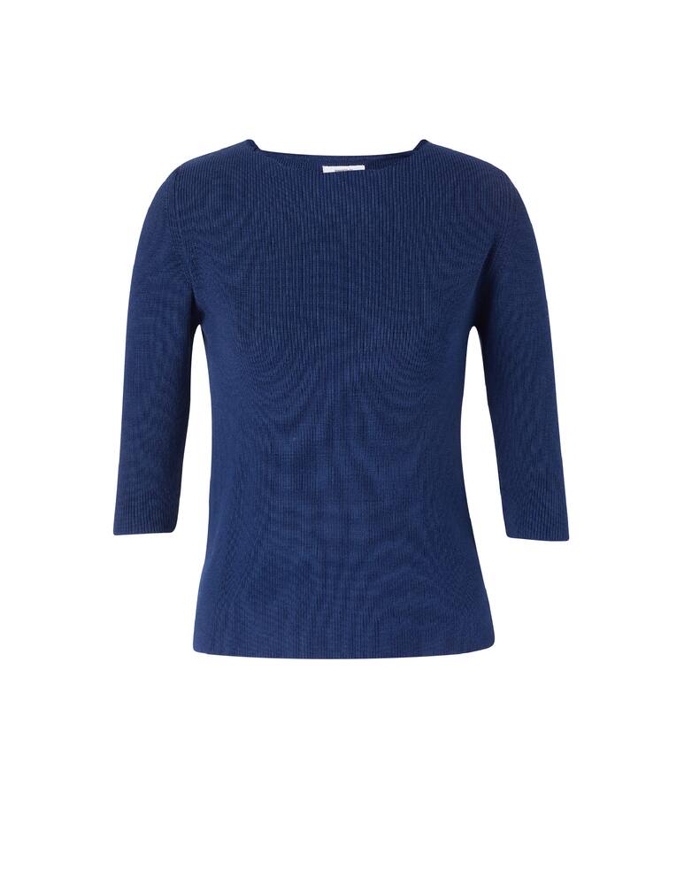 rinascente Rinascente Collection Maglia in cotone con scollo a barca e manica 3/4 - blu