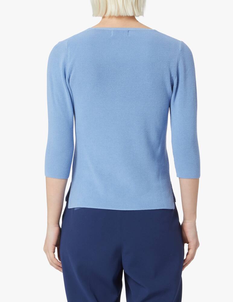 rinascente Rinascente Collection Cotton 3/4 sleeves sweater - light blue