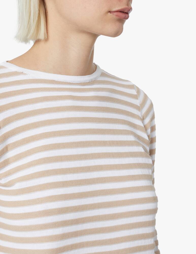 rinascente Rinascente Collection Cotton sweater with boat neck and 3/4 sleeves - beige