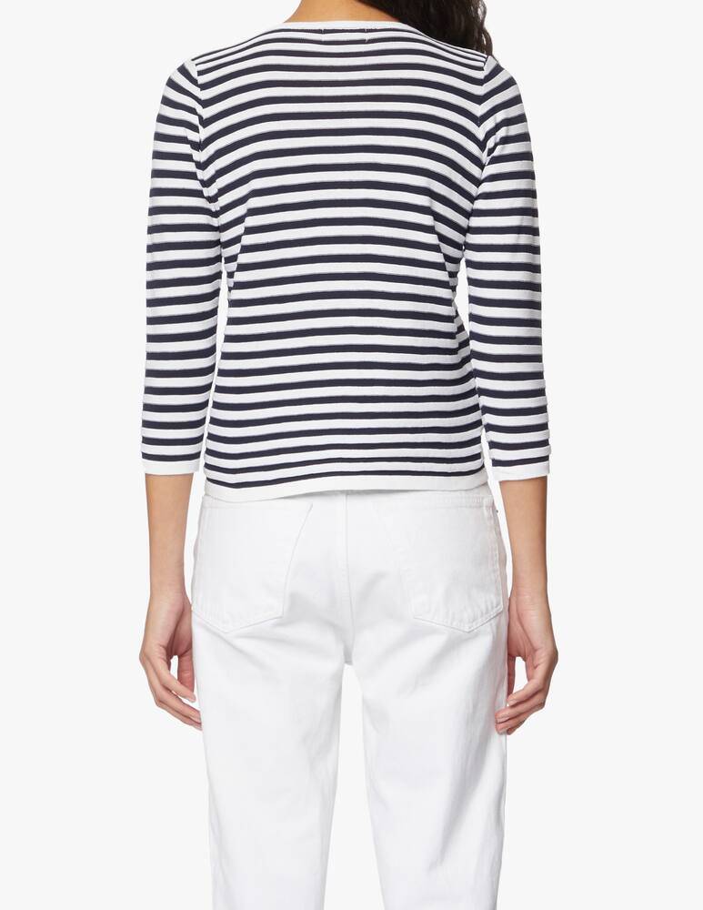 rinascente Rinascente Collection Maglia in cotone con scollo a barca e manica a 3/4 - bianco