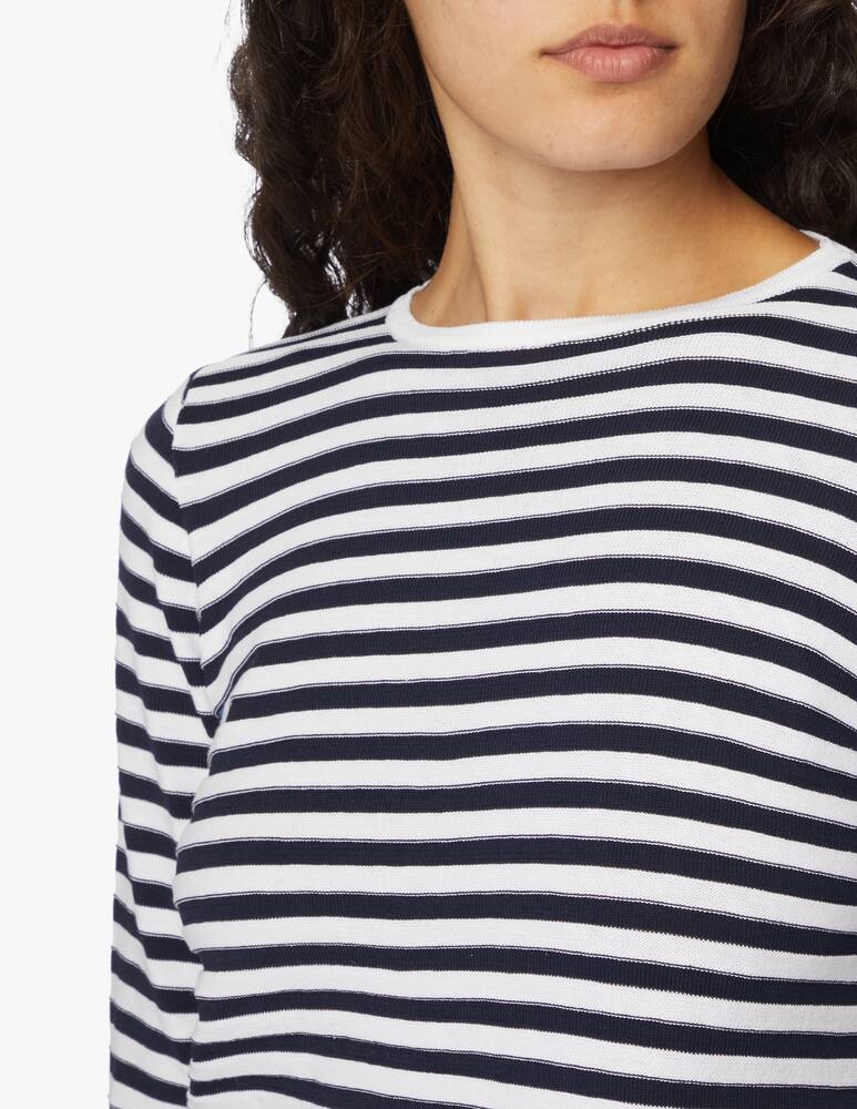 rinascente Rinascente Collection Maglia in cotone con scollo a barca e manica a 3/4 - bianco