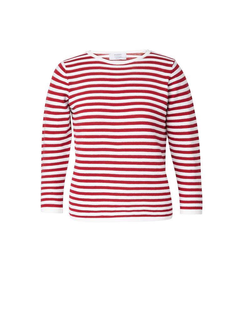 rinascente Rinascente Collection Maglia in cotone con scollo a barca e manica a 3/4 - rosso