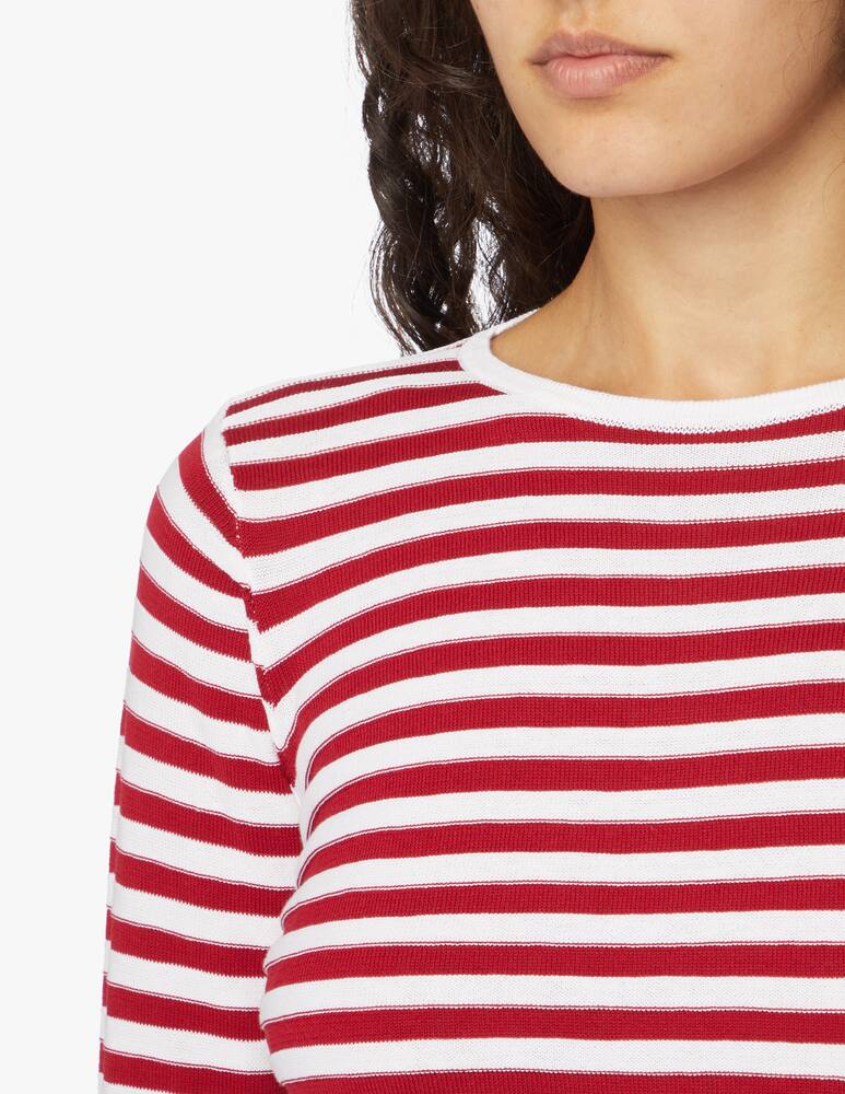 rinascente Rinascente Collection Maglia in cotone con scollo a barca e manica a 3/4 - rosso